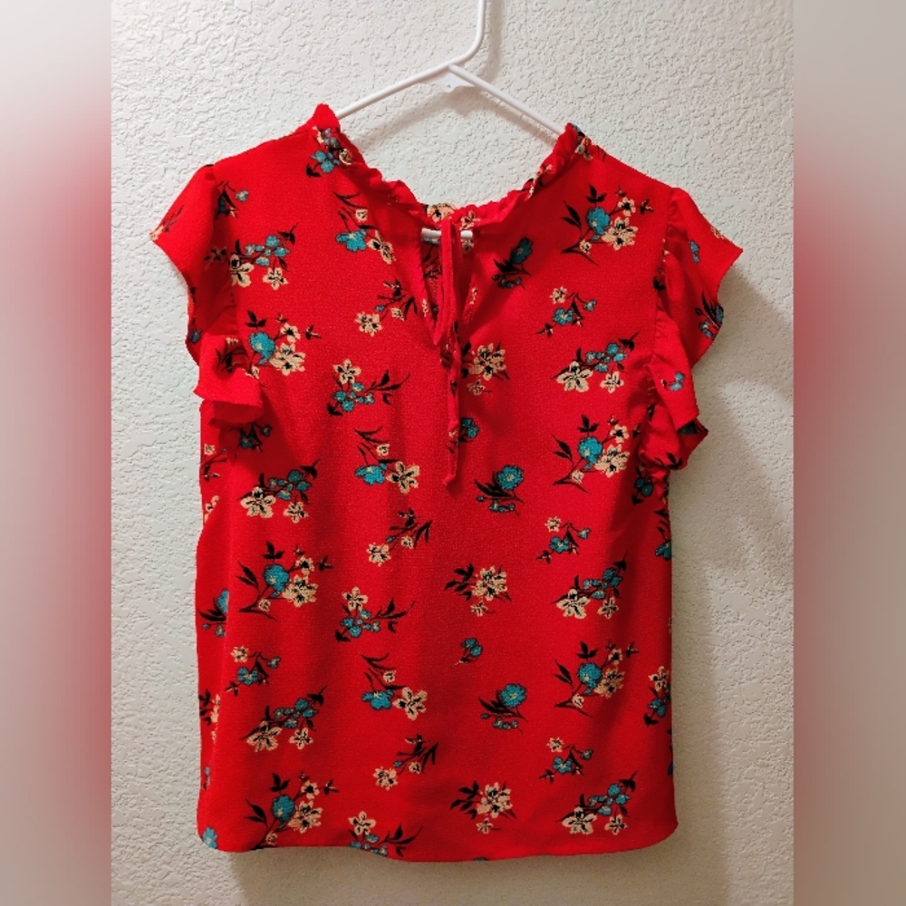 Floral Red Women's Top